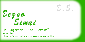 dezso simai business card